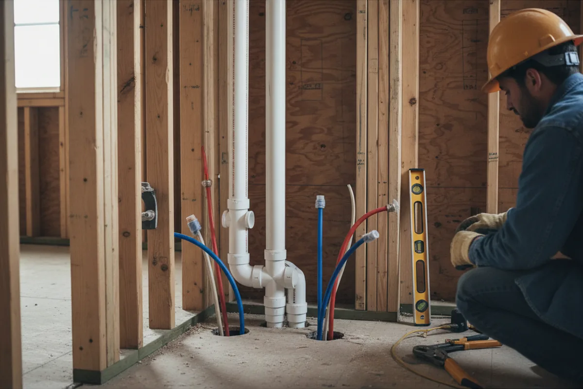 Drain and supply rough-in during Garbage Disposal Repair in Berkeley Heights